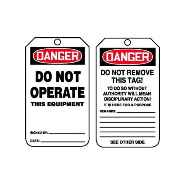 Accuform Danger, PF-Cardstock, 3-1/4 in Width, 1/4 in Height, , 5 PK - MDT170PTM