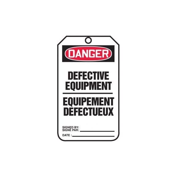 Accuform Danger, Self-Laminating PF-Cardstock, 3-1/4 in Width, 0.3 in Height, , 25 PK - TCF171CTP