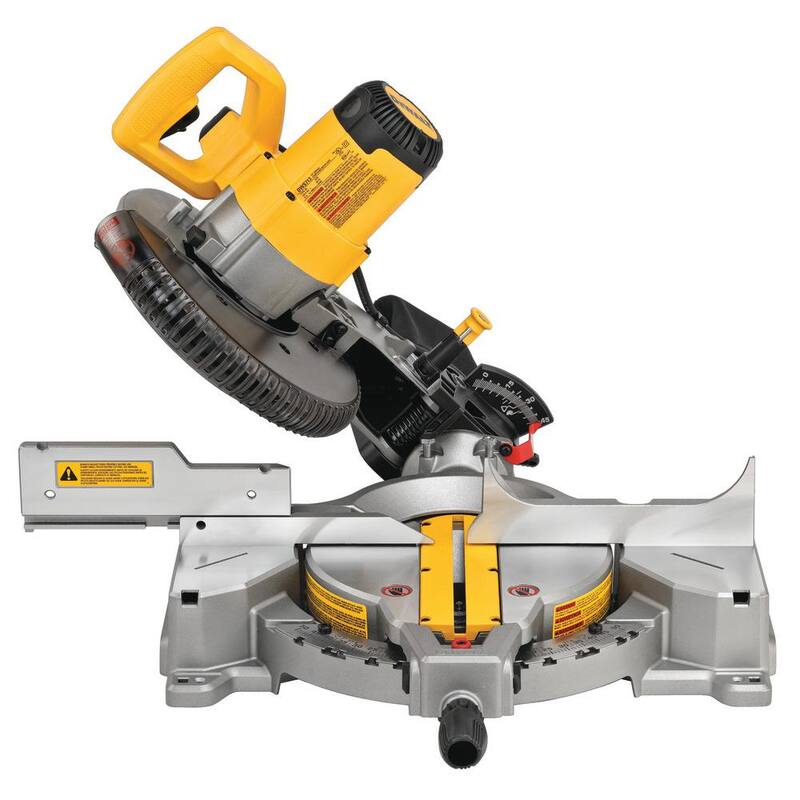 Sierra ingleteadora compuesta de bisel único DEWALT de 15 amperes con cable de 10 pulgadas con soporte de sierra ingleteadora compacta de 29.8 lbs con capacidad de 500 lbs - DWS713WDWX724