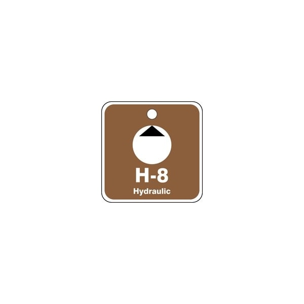 Accuform Energy Source ID Tag, H-8 HYDRAULIC, 2.5in x 2.5in, Plastic, 5PK - TDK508VPM