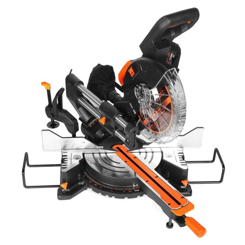 Sierra ingletadora compuesta deslizante de bisel doble de 10 pulgadas y 15 amperios con línea de corte LED - MM1015
