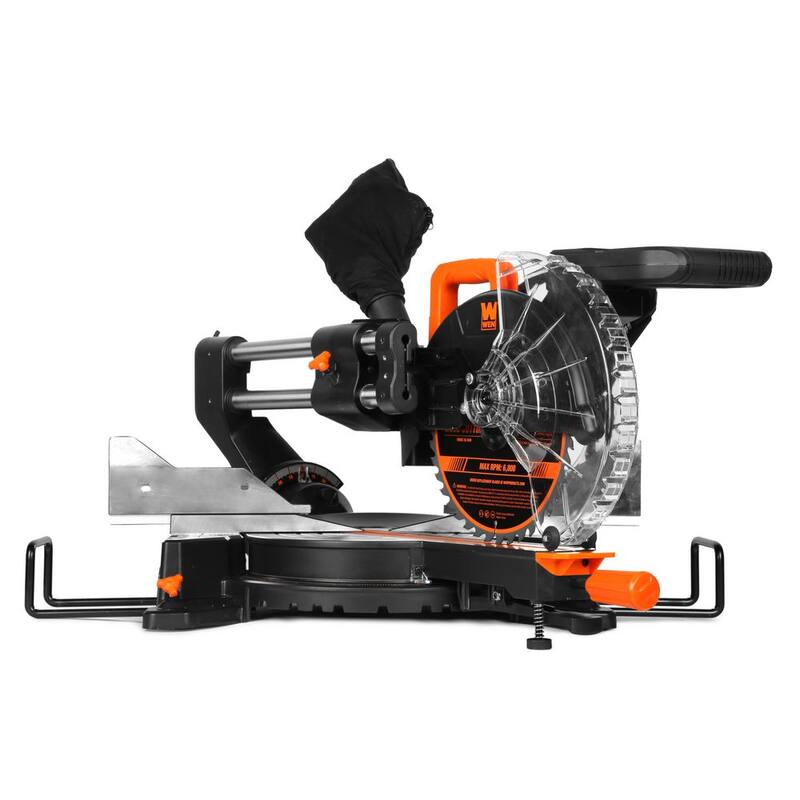 Sierra ingletadora compuesta deslizante de bisel doble de 10 pulgadas y 15 amperios con línea de corte LED - MM1015