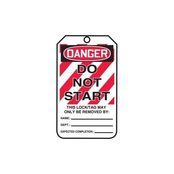 Accuform Safety Tags, DANGER DO NOT START, 5.75in x 3.25in, HS-Laminate, 5PK - MLT403LTM