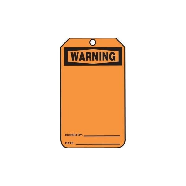 Accuform Safety Tags, WARNING Blank, 5.75in x 3.25in, RP-Plastic, 5PK - MWGT205PTM