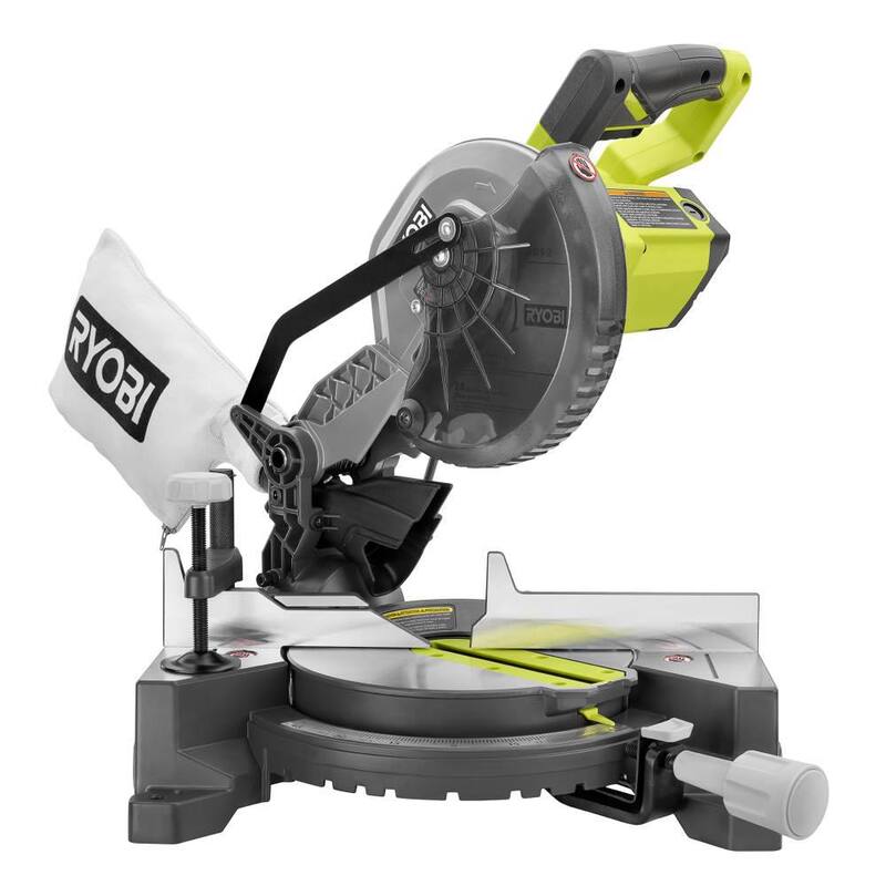 Sierra ingletadora compuesta RYOBI de 9 amperes y 7-1/4 pulgadas con QUICKSTAND universal - TS1144-A18MS01G.