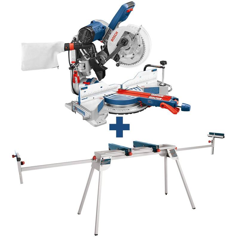 Si marca del producto: Sierra ingleteadora deslizante de bisel doble Bosch de 15 amperes, 10 pulgadas, con hoja de sierra de carburo de 60 dientes y soporte de patas plegable de bonificación - CM10GD+T1B.