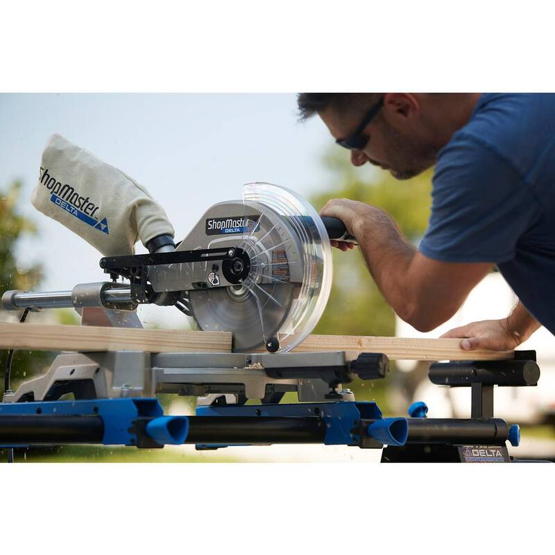 Sierra ingleteadora compuesta deslizante de 10 pulgadas y 15 amperes con guía de corte de línea de sombra - S26-263L