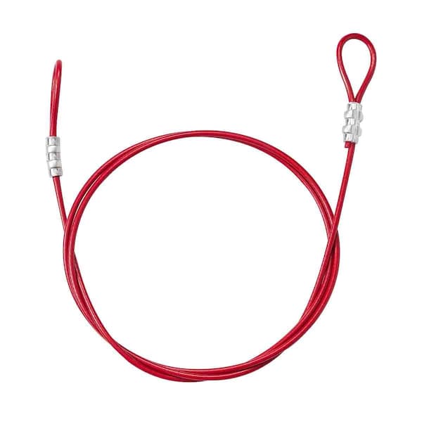 Brady Double Looped Lockout Cable ABS Plastic 0.19 in Dia x 6 ft L Red - 170974