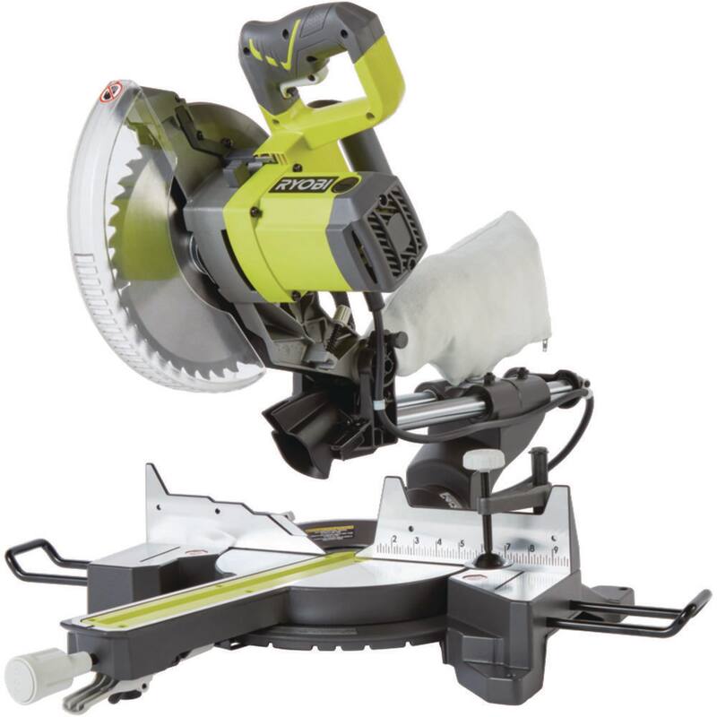 Sierra ingleteadora compuesta deslizante con cable de 15 amperes y 10 pulgadas, con hoja de sierra ingleteadora de carburo de 40 dientes y delgada de 10 pulgadas - TSS103-A181002.