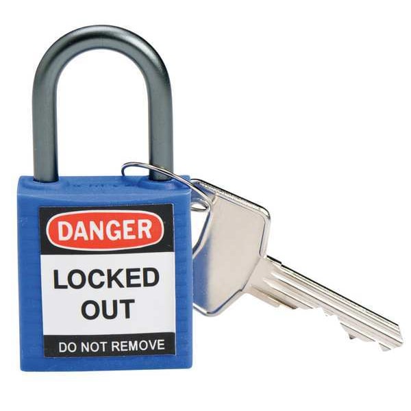 Brady Lockout Padlock, KA, Blue, 1-2/5"H, PK3 - 118959