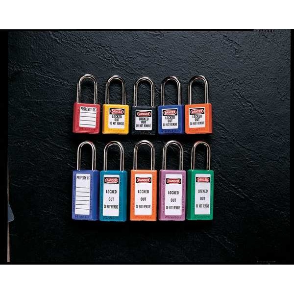 Master Lock Zenex Thermoplastic Safety Padlock, 1-1/2 in Wide with 1-1/2 in Shackle, Blue - 410BLU
