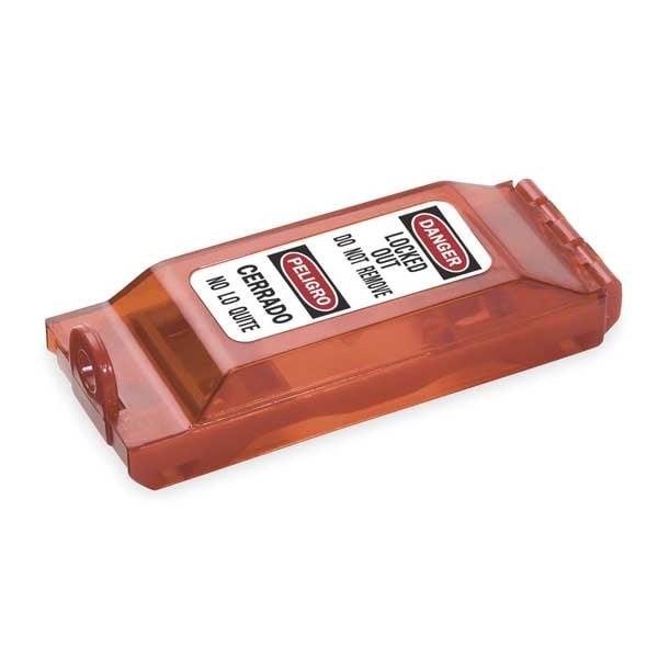 Master Lock Wall Switch Lockout, For Paddle/Toggle Switch Type, 5/16 in Padlock Shackle Diameter, Red - 496B