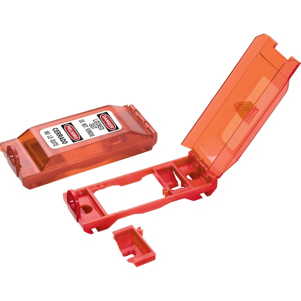 Master Lock Wall Switch Lockout, For Paddle/Toggle Switch Type, 5/16 in Padlock Shackle Diameter, Red - 496B