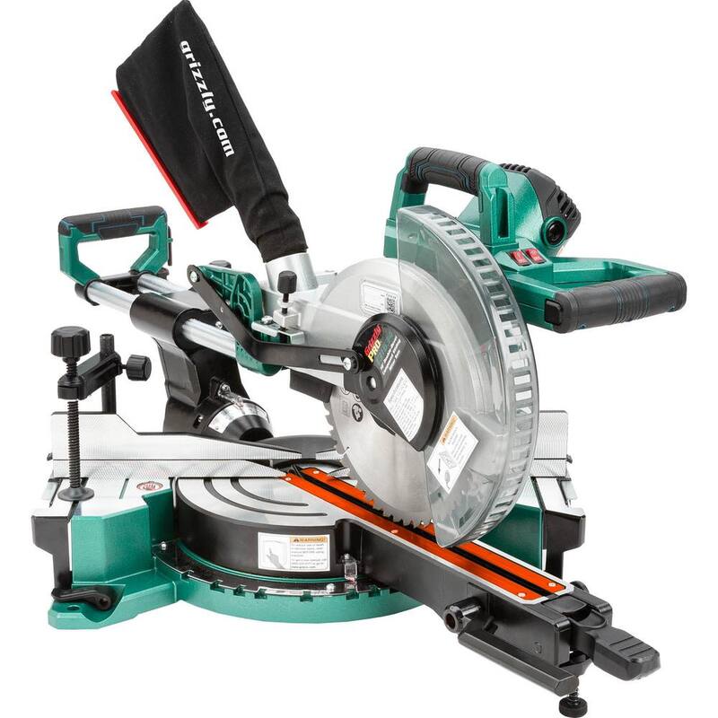 Sierra ingletadora compuesta deslizante de doble bisel Grizzly PRO de 10 pulgadas - T31634