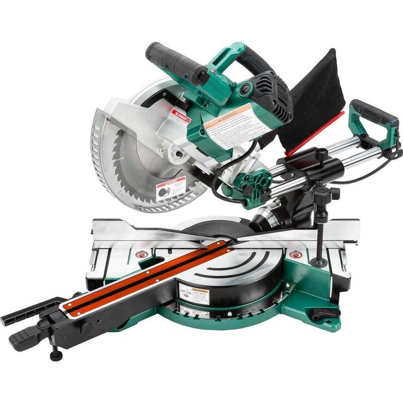 Sierra ingletadora compuesta deslizante de doble bisel Grizzly PRO de 10 pulgadas - T31634