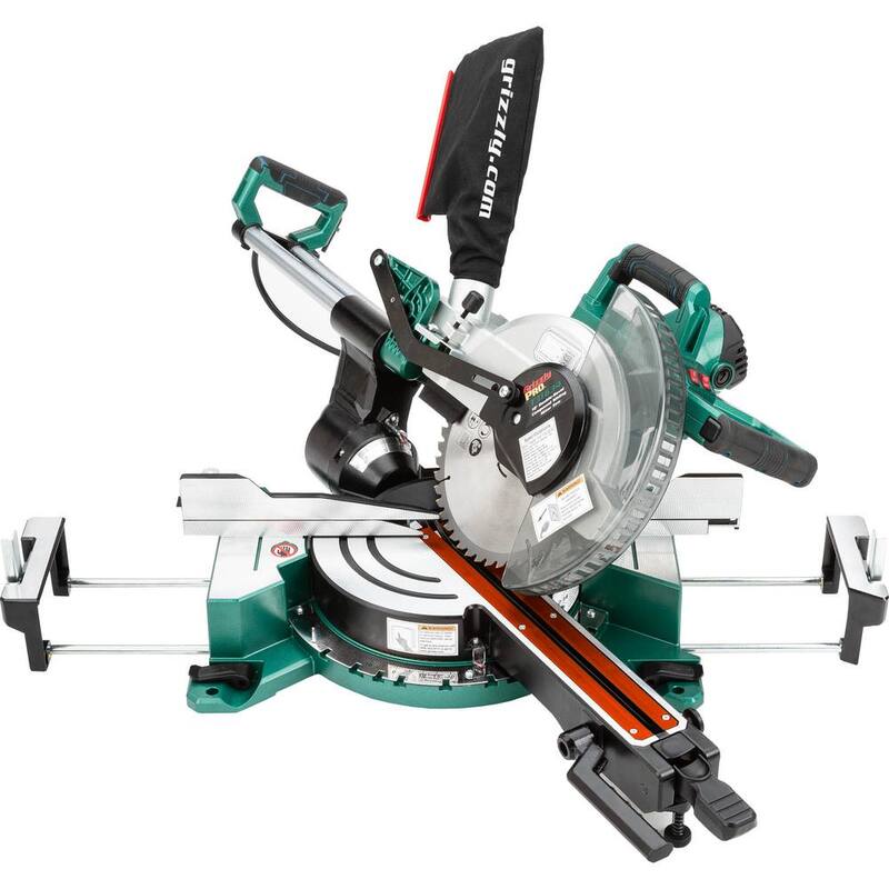 Sierra ingletadora compuesta deslizante de doble bisel Grizzly PRO de 10 pulgadas - T31634