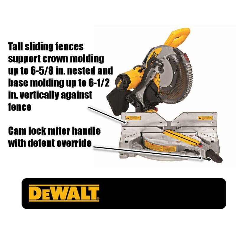 Sierra ingletadora compuesta de bisel doble con cable de 15 amperes DEWALT de 12 pulgadas y hoja de sierra ingletadora de 12 pulgadas, dientes de 32 y 80 (paquete de 2) - DWS716WDW3128P5