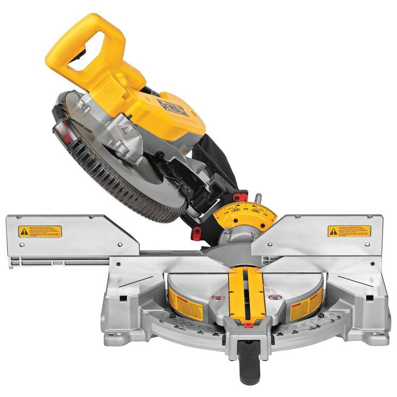 Sierra ingletadora compuesta de bisel doble con cable de 15 amperes DEWALT de 12 pulgadas y hoja de sierra ingletadora de 12 pulgadas, dientes de 32 y 80 (paquete de 2) - DWS716WDW3128P5
