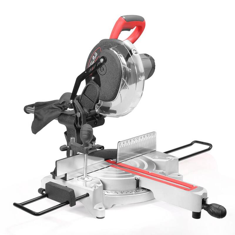 Sierra ingleteadora compacta deslizante de bisel simple con guía de haz de XtremepowerUS de 10 pulgadas y 110 voltios - 50124-H