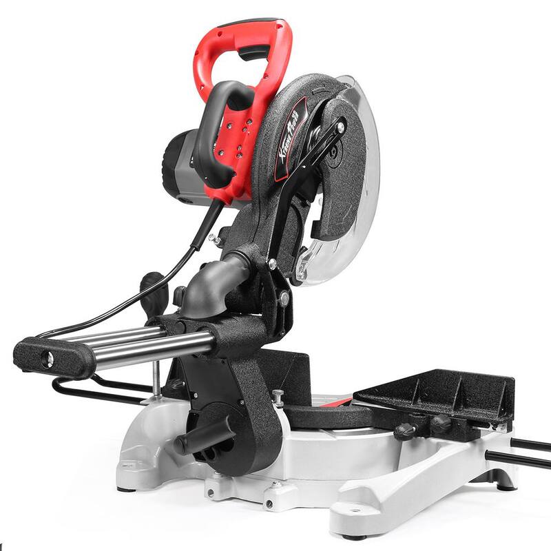 Sierra ingleteadora compacta deslizante de bisel simple con guía de haz de XtremepowerUS de 10 pulgadas y 110 voltios - 50124-H