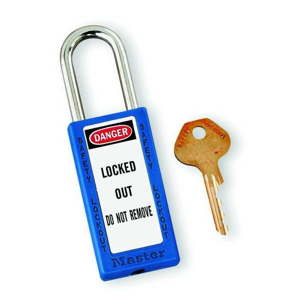Master Lock Zenex Thermoplastic Safety Padlock, 3 in H, 1-1/2 in Wide with 1-1/2 in H Shackle, Red - 411RED