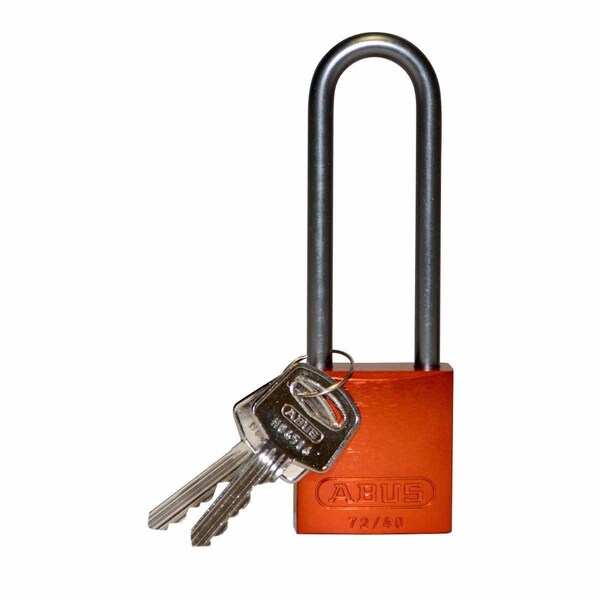 Brady Standard Key Retaining Lockout Aluminum Padlock 3 in Aluminum Shackle KD Orange - 123297
