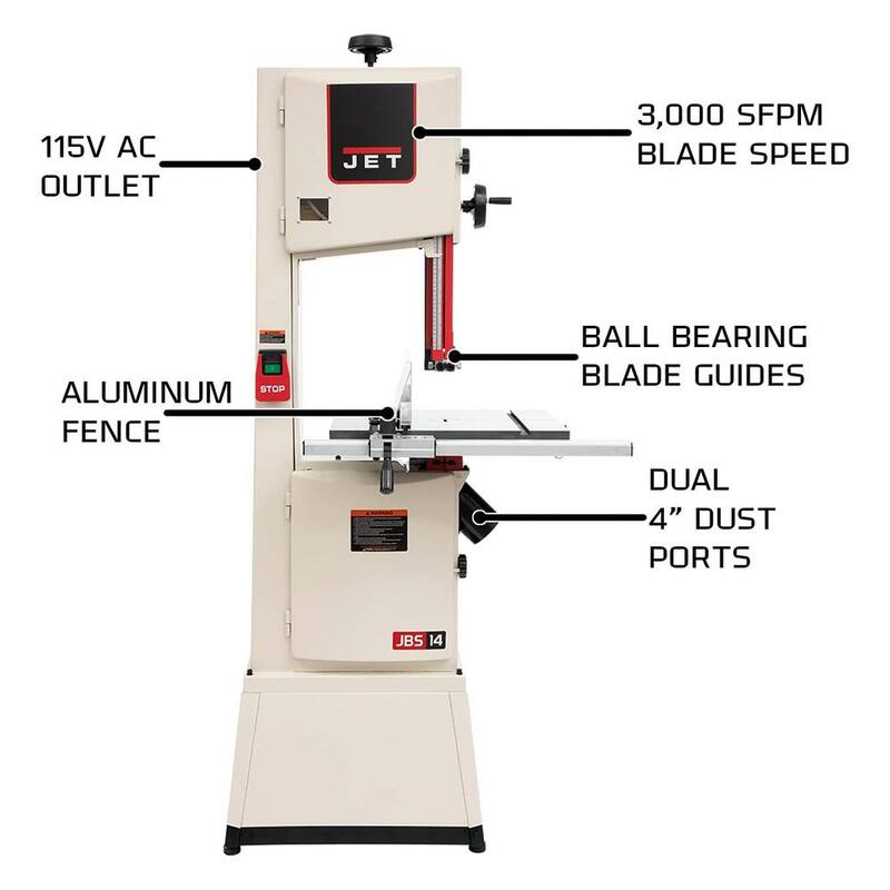 Jet JWBS14-SFX 14 in. 1.75 HP, 1 pH, 115-Volt/230-Volt Steel Frame Bandsaw - 714400K

Jet JWBS14-SFX 14 pulgadas, 1.75 HP, 1 pH, 115-Volt/230-Volt Sierra de cinta con marco de acero - 714400K