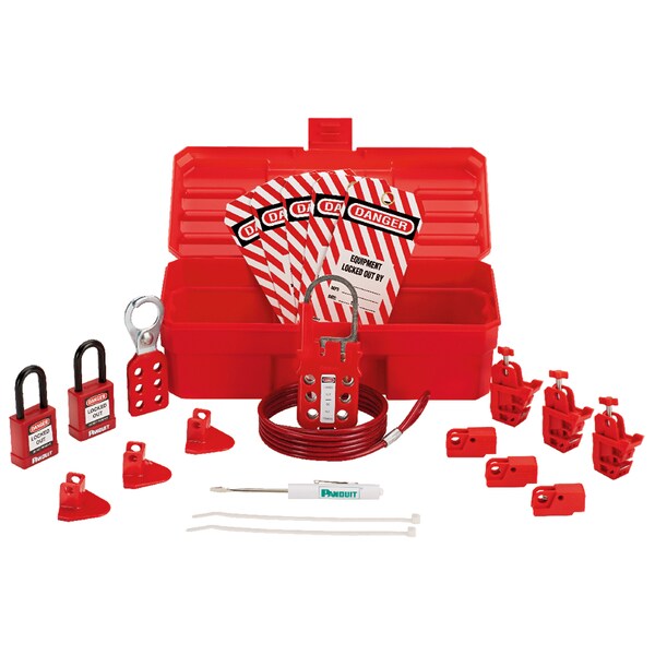 Panduit Contractor's Lockout Kit, Red, 1/KT w/Po - PSL-KT-CONAPX