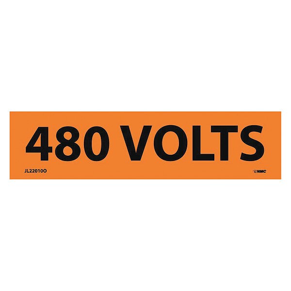 Nmc VOLTAGE MARKER, PS VINYL, 480 VOLTS, 1-1/8X4-1/2, PK25 - JL22010O