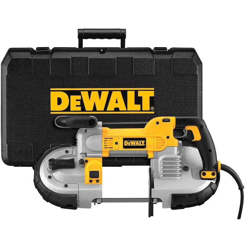 Si no se debe traducir la marca del producto, entonces el título sería:

DEWALT 10 Amp Deep Cut Band Saw Kit - DWM120K

Kit de sierra de banda de corte profundo de 10 amperes DEWALT - DWM120K