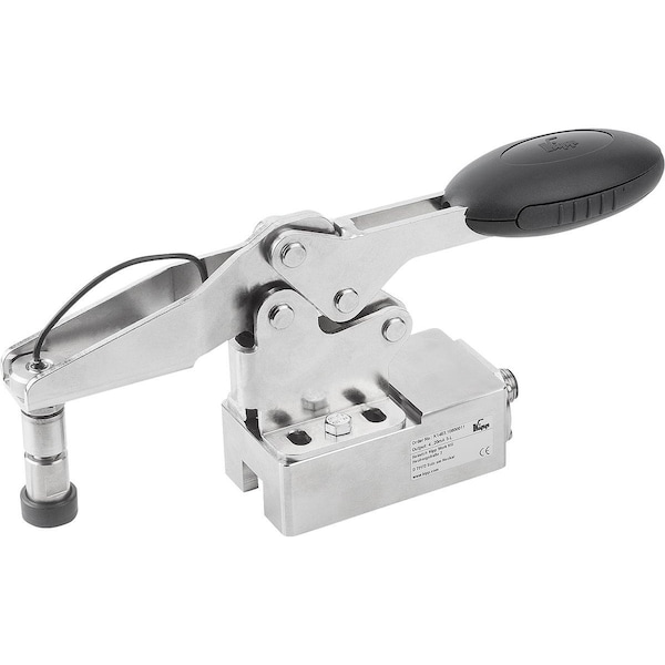Kipp Toggle Clamp Horizontal W Force Sensor D=M06, F4=1200, C1=Max.16, 4, Stainless, Comp:Stainless - K1463.10600011