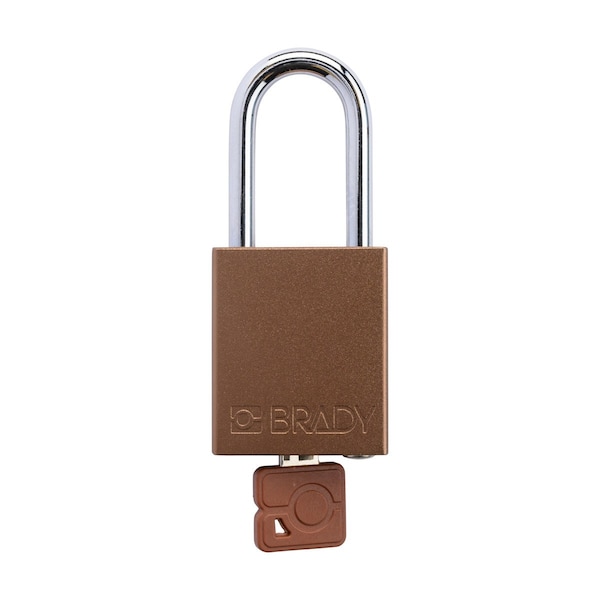 Brady Velocity Lockout Padlocks Aluminum 1.5in Shackle Clearance KA Brown 6PK - SDAL-BRN-38ST-KA6