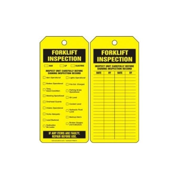 Accuform PF-Cardstock, 3-1/4 in Width, 1/4 in Height, , 25 PK - TRS314CTP