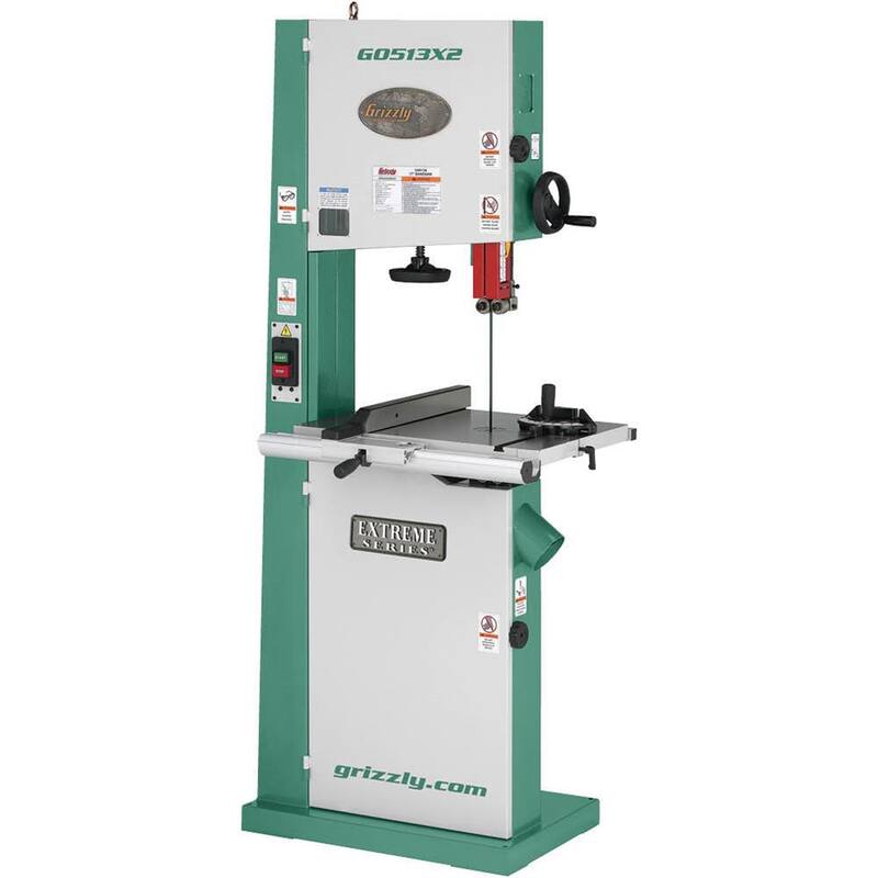 Sierra de cinta de 17 pulgadas y 2 HP con trunnión de hierro fundido - G0513X2 de Grizzly Industrial