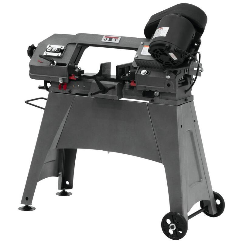 Sierra de banda horizontal y vertical para metalurgia Jet de 1/2 HP, 5 pulgadas x 6 pulgadas con soporte abierto, 3 velocidades, 115/230 voltios, HVBS-56M - 414458