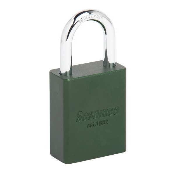 Sesamee Alum Safety Lockout Padlock, KD, Green - 90215
