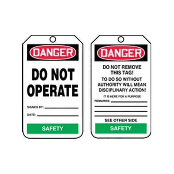 Accuform Safety Tags, DANGER DO NOT OPERATE SAFETY, 5.75in x 3.25in, RP-Plastic, 5PK - TPM114PTM