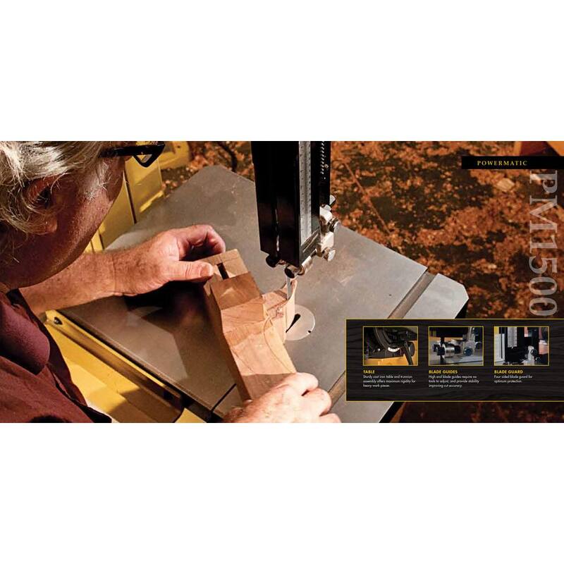 Powermatic PM1500 230-Volt 3 HP 1PH Bandsaw - 1791500