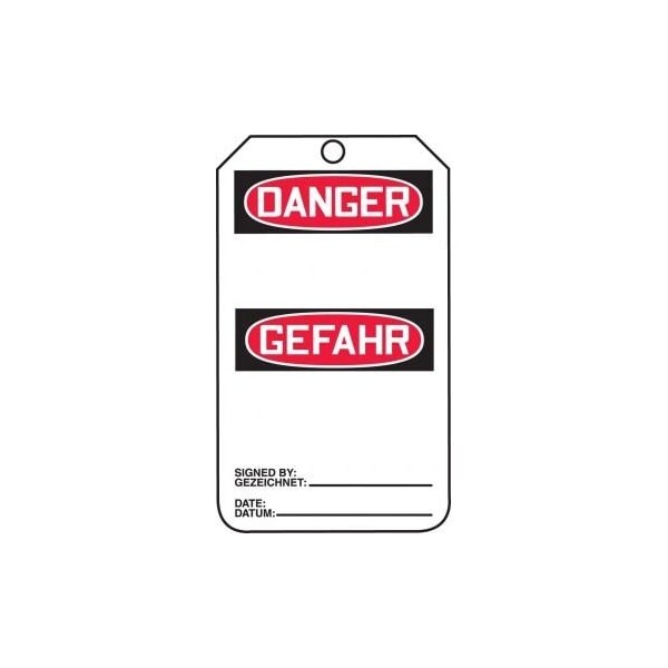 Accuform Danger, PF-Cardstock, 3-7/8 in Width, 1/4 in Height, , 25 PK - TMG143PTP