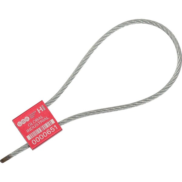 Global Industrial Metal Cable Seal, 1/8x12L, Red, 50PK - 670490RD
