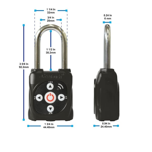 Egeetouch Smart LOTO Padlock, Lockout Tagout - Black - 5-05105-99
