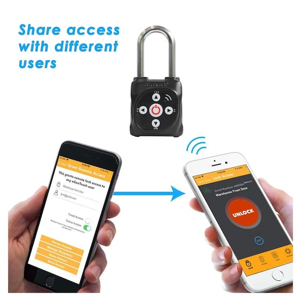 Egeetouch Smart LOTO Padlock, Lockout Tagout - Black - 5-05105-99