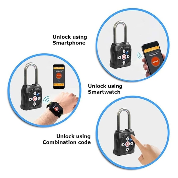 Egeetouch Smart LOTO Padlock, Lockout Tagout - Black - 5-05105-99