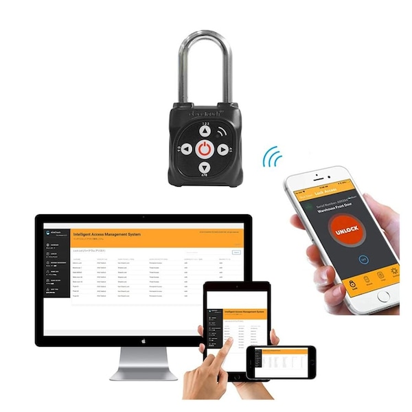 Egeetouch Smart LOTO Padlock, Lockout Tagout - Black - 5-05105-99
