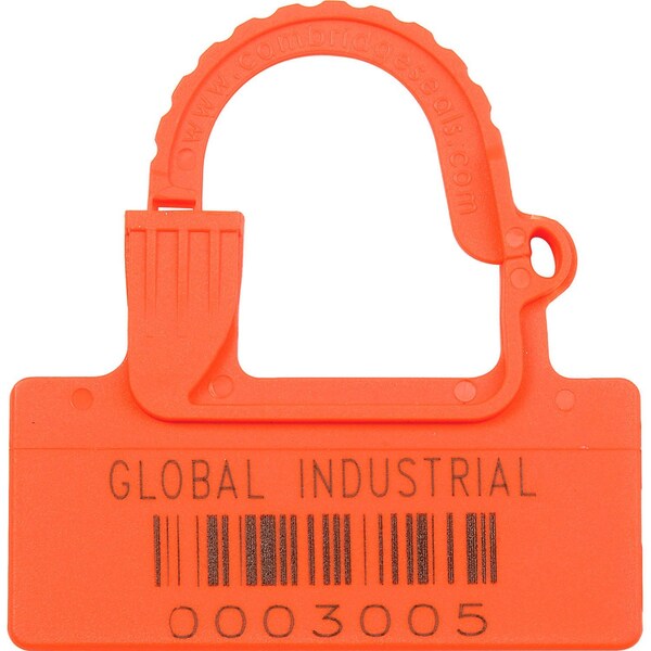 Global Industrial One Piece Padlock Seal, Orange, 100PK - 670484OR
