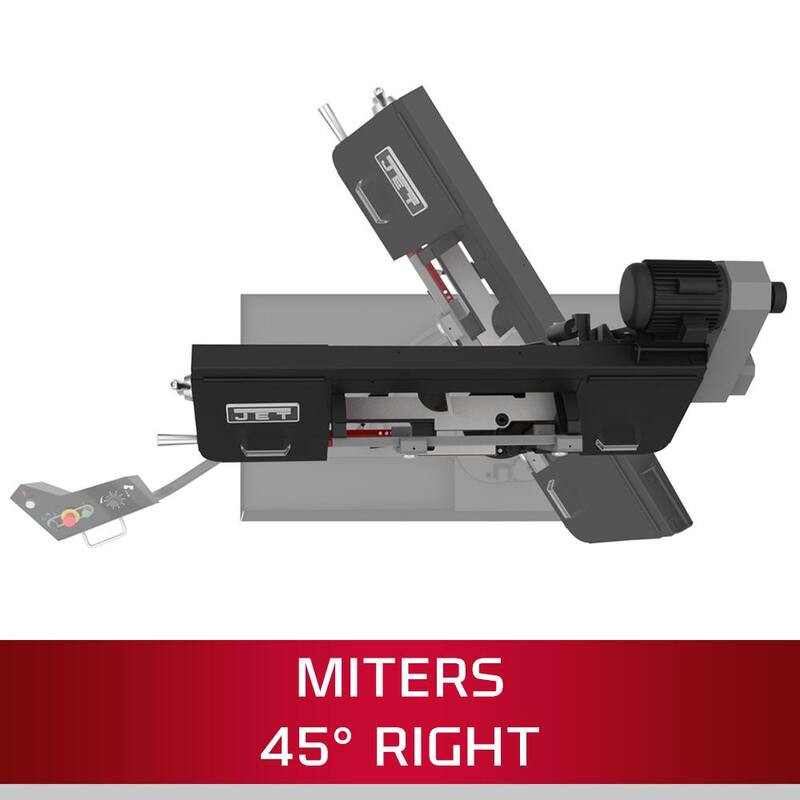 Jet 8 pulgadas x 13 pulgadas 1-1/2 HP, Sierra de cinta para metal con velocidad variable 115 voltios/230 voltios, monofásica - 891015