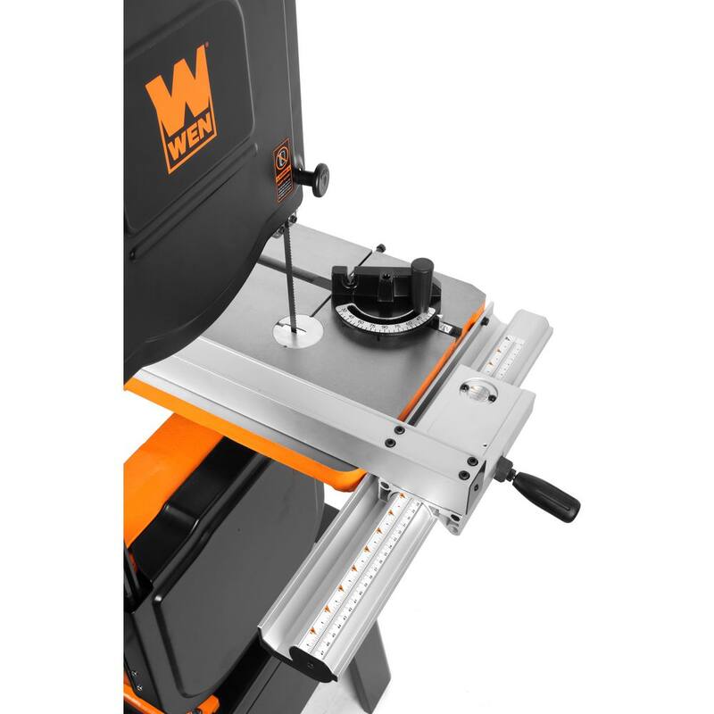 Si deseas usar la marca del producto en español, sería: Sierra de cinta industrial de 2 velocidades y doble voltaje de 1 HP de WEN de 14 pulgadas - BA1411.