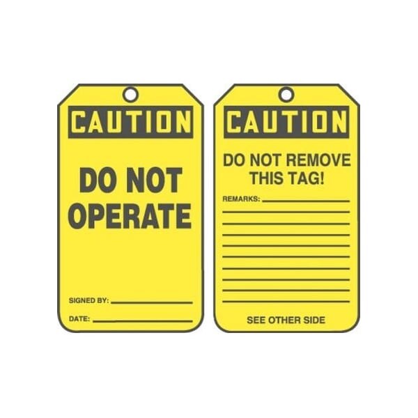 Accuform Safety Tags, DANGER DO NOT OPERATE, 8.5inx 3.875in, PF-Cardstock, 25PK - MDT683CTP