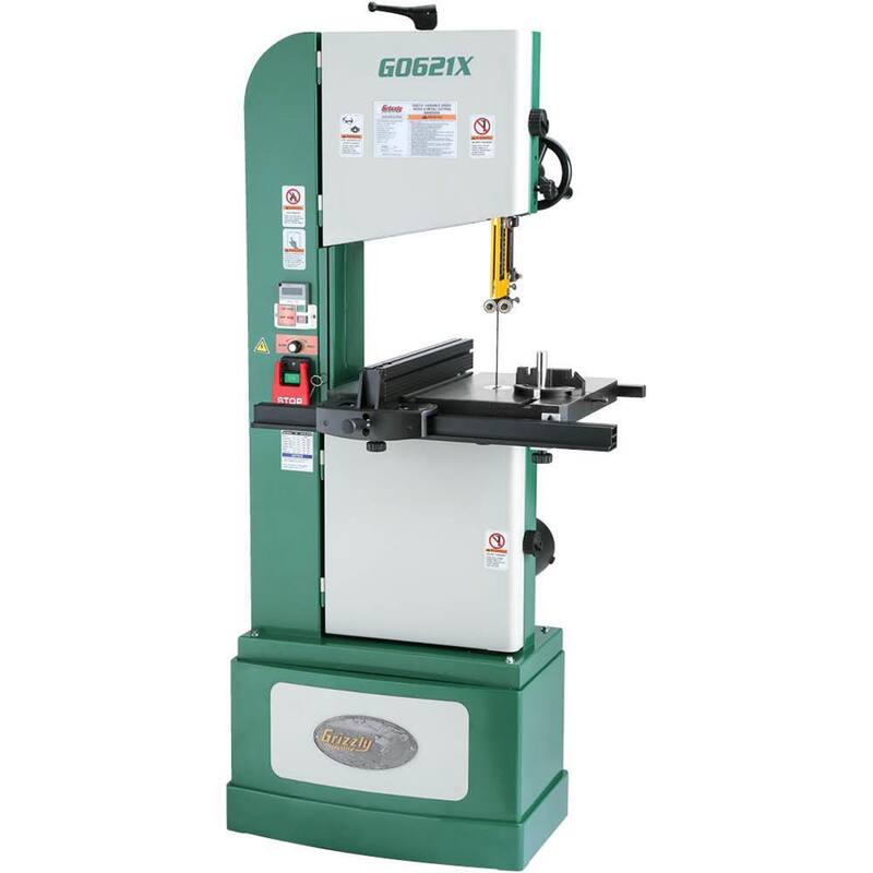 Sierra de cinta vertical para madera/metal de 13-1/2 pulgadas y 1-1/4 HP - G0621X de Grizzly Industrial.