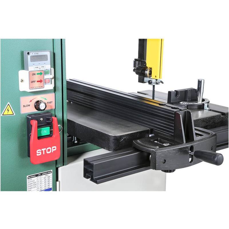 Sierra de cinta vertical para madera/metal de 13-1/2 pulgadas y 1-1/4 HP - G0621X de Grizzly Industrial.